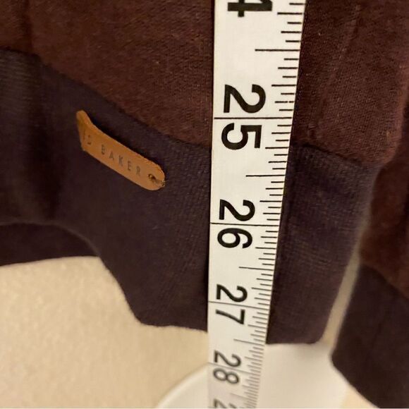 Ted Baker Bevyhil Quarter Zip Pullover Sweater burgundy mock funnel neck -3/ SM - Picture 4 of 11